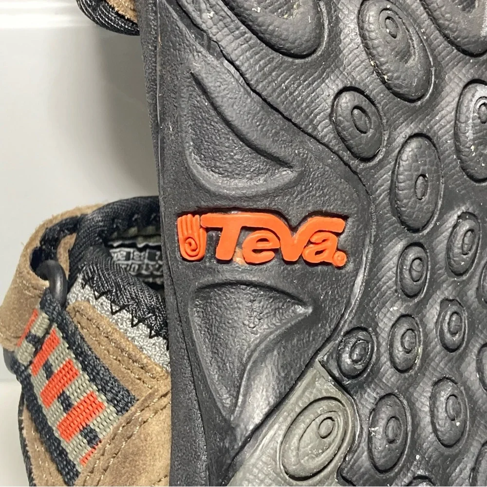 Teva Spoiler II Boy’s 3 Sport Sandals Trail Hiking Tan Black Adjustable Leather